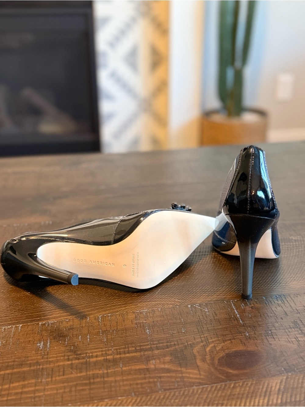 Black Patent Good American “Cinder F*cking Rella” Heels - Picture 2 of 5